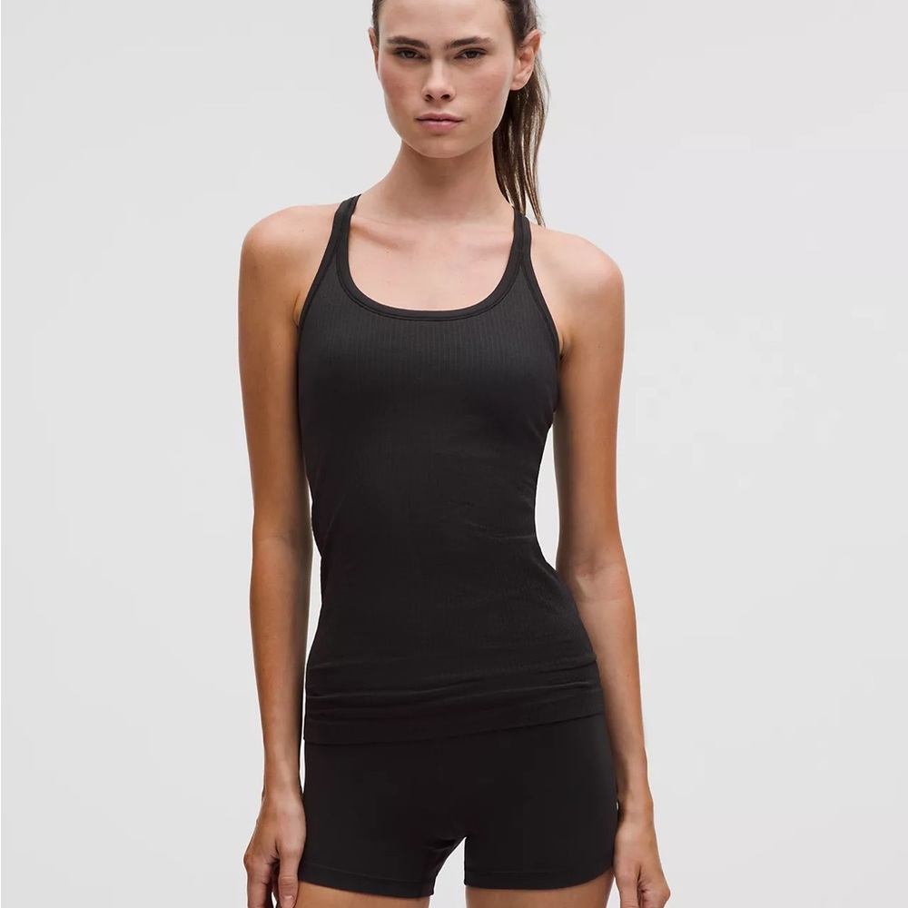lululemon athletica Black Ribbed Racerback Tank Top